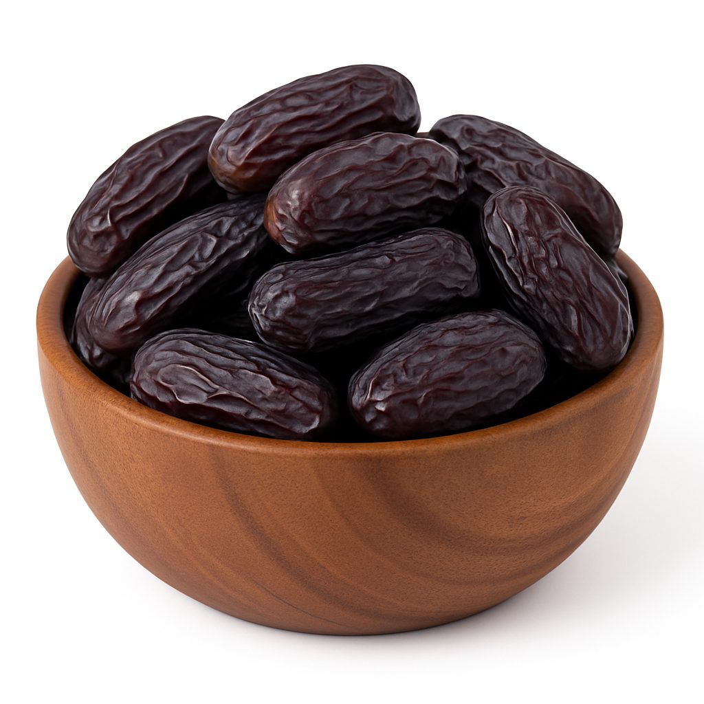 Wooden Bowl of Medjool Dates خرمای پیارُم حاجیآباد - تصویر 3